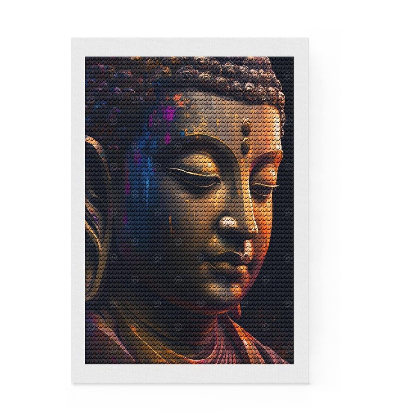 Junmoney Whispers of Enlightenment Diamond Art Kit 8"x12", Mindful Craft Activity, Office Decor, for Creative Relaxation, Thoughtful Handmade Gift
