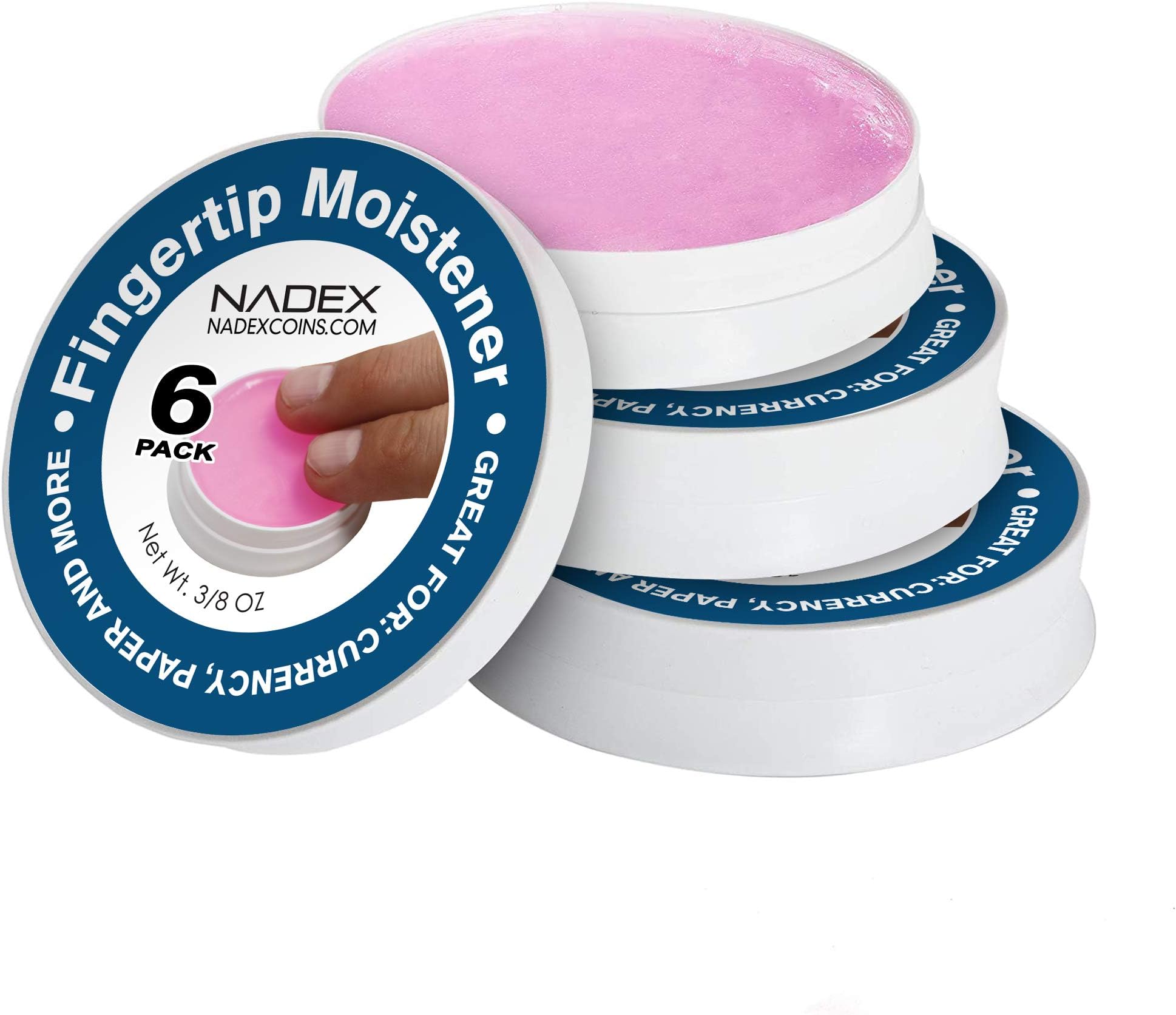 Nadex 6 Pack Fingertip Moistener Pads NonSlip Counting