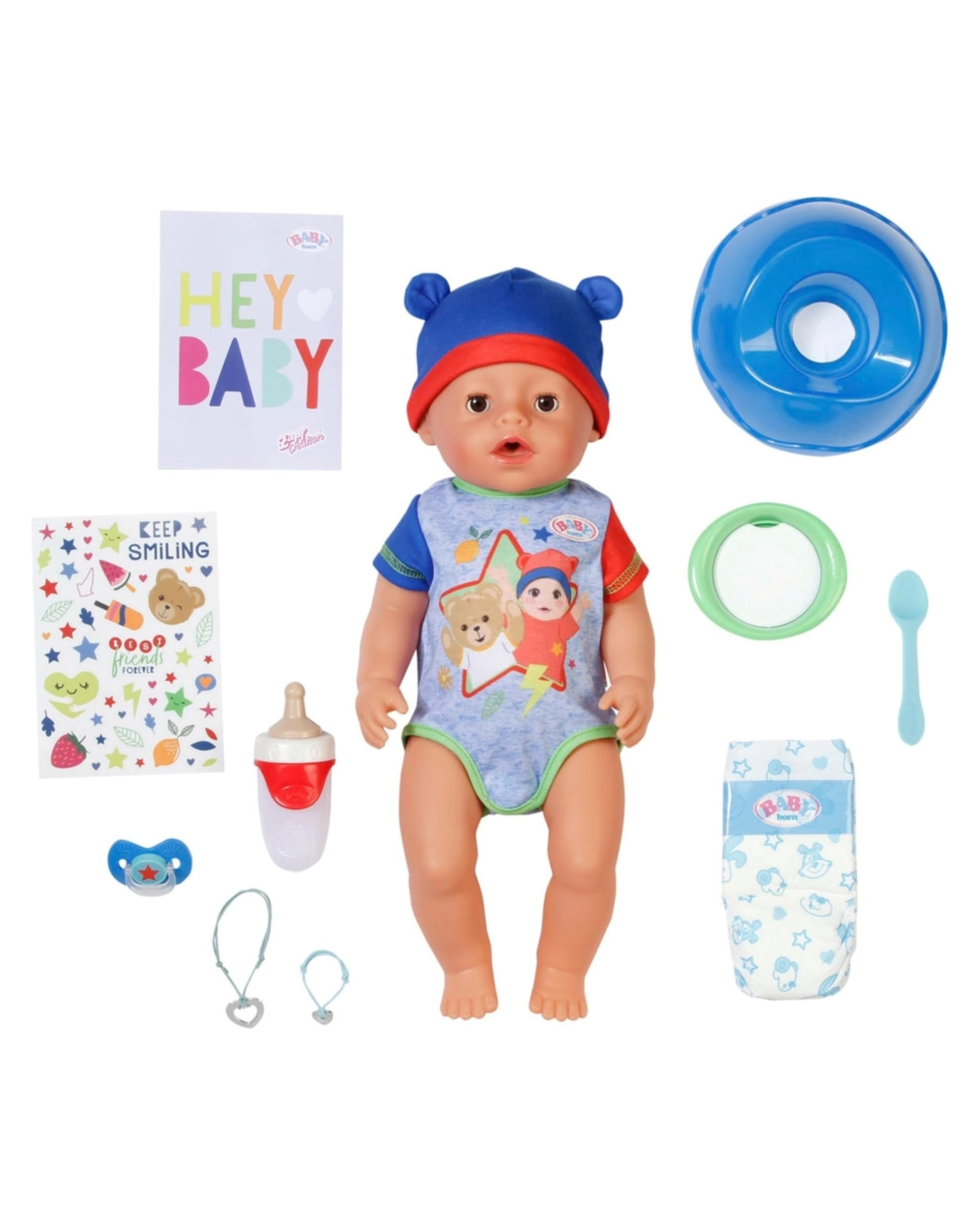 Baby Born Jonas - muñeco de 43 cm con 10 Funciones, Accesorios y Pelele incluidos. Funciona sin Pilas. Apto para niños a Partir de 3 años. | Accesorios incluidos, mono incluido, funciona sin pilas, a partir de 3 años