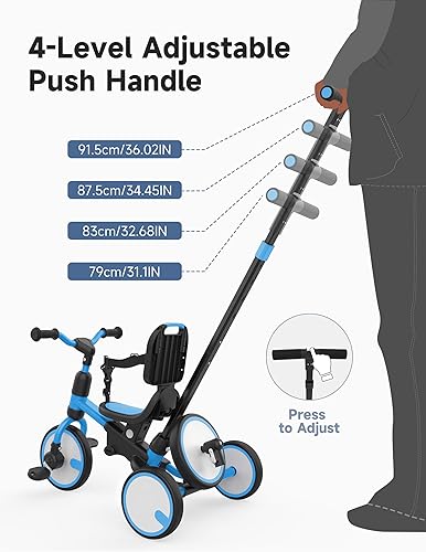 Miniatura 6 de besrey Bicicleta 5 en 1 para niños pequeños, triciclo para niños de 1 a 3 años
