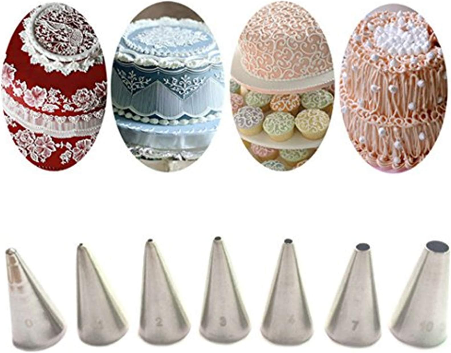 - FantasyDay Cake Decorating Set, 7 Pieces Stainless Steel Icing Piping Nozzles Tips Kit - Christmas Holiday Birthday Anniversary Wedding Cupcakes Cakes Cookies Dessert Candy Pastry DIY Making Tools #6