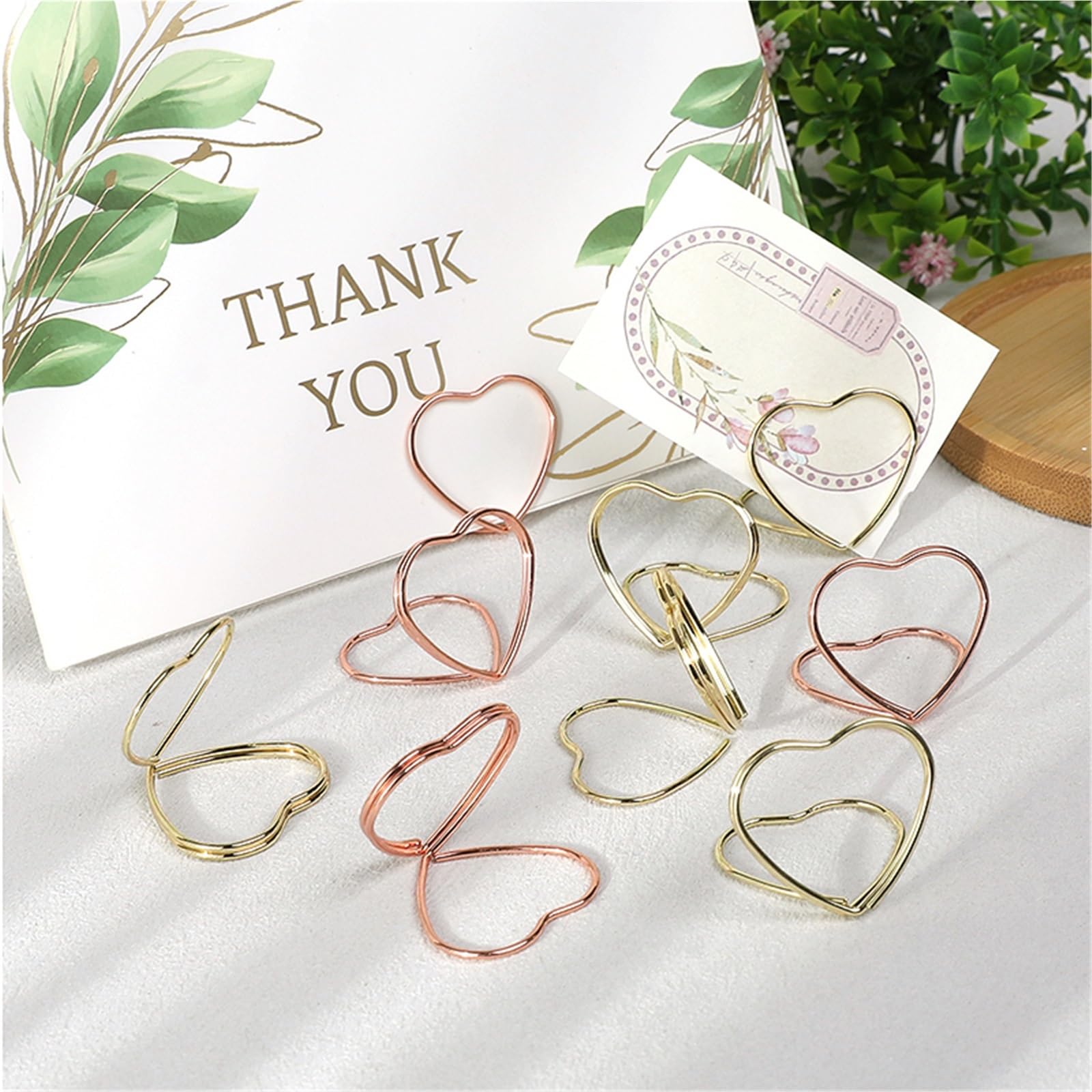 Porte-cartes en métal forme de cœur d'amour, 30 pièces, support numéro Table, Rose doré, carte Place, Photo, Message, Clip, décor for fête mariage pour Menus, Numéros de Table