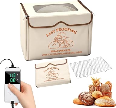 Bread Proofer Warming Box with Temperature Timer Control Metal Rack