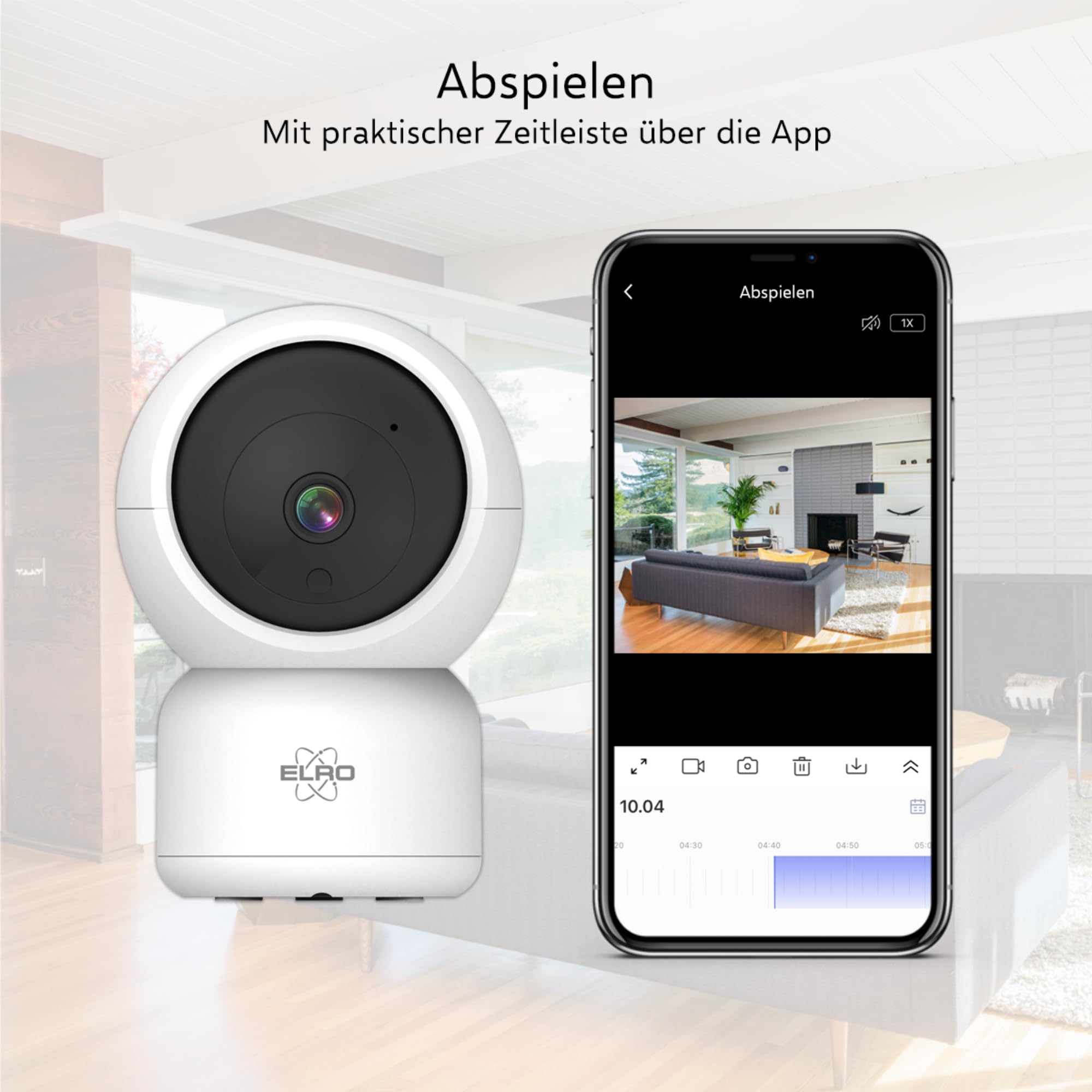 ELRO CI5000 Innen WiFi IP Überwachungskamera mit Bewegungssensor und Nachtsicht - Full HD 1080P Überwachungskamera mit Sirene