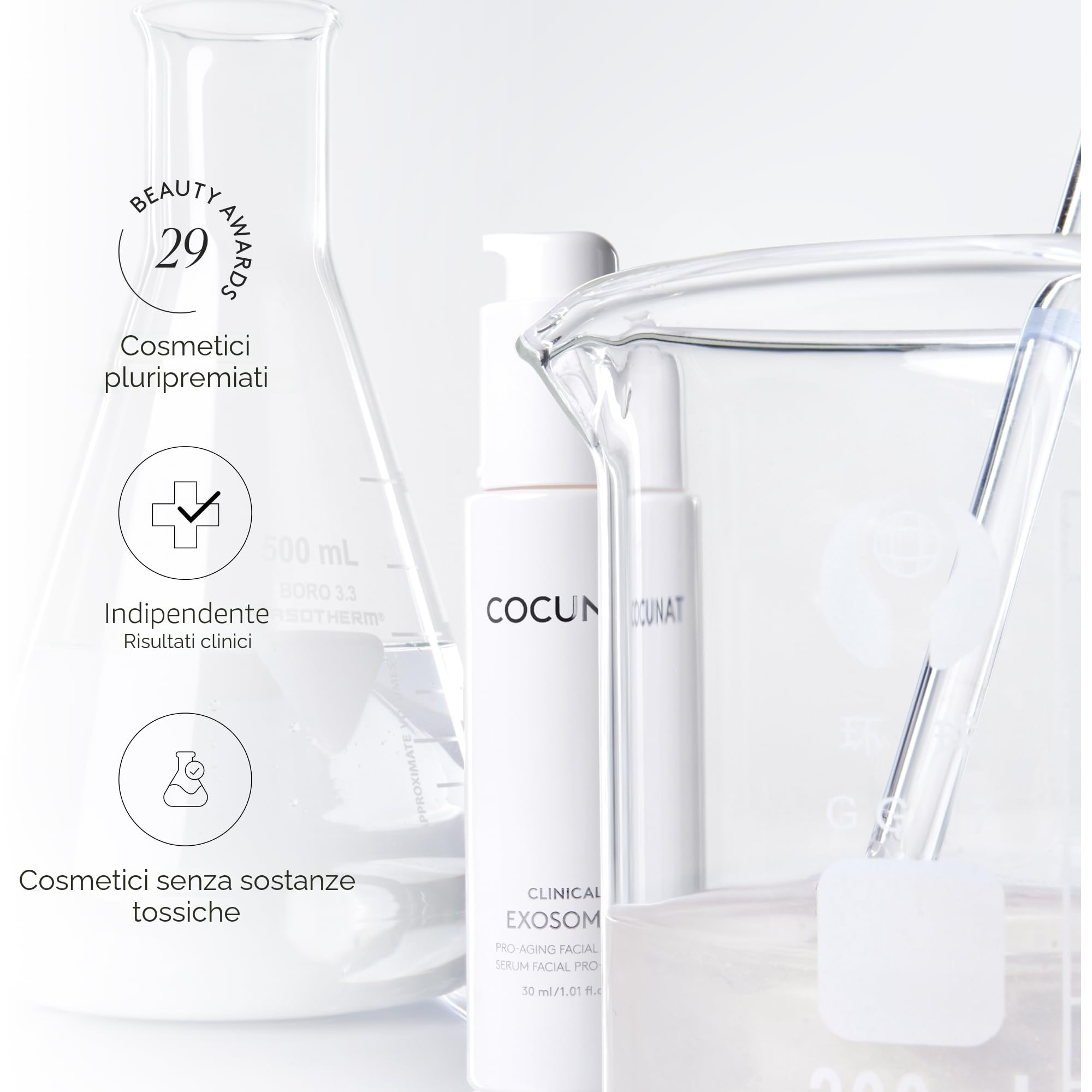 COCUNAT Clinical Exosomes Siero Viso Antirughe Esosomi V-Lifting 30 ml | Siero antietà ad azione rassodante. Elimina le rughe, restituisce elasticità e ridefinisce l'ovale del viso in 8 settimane.