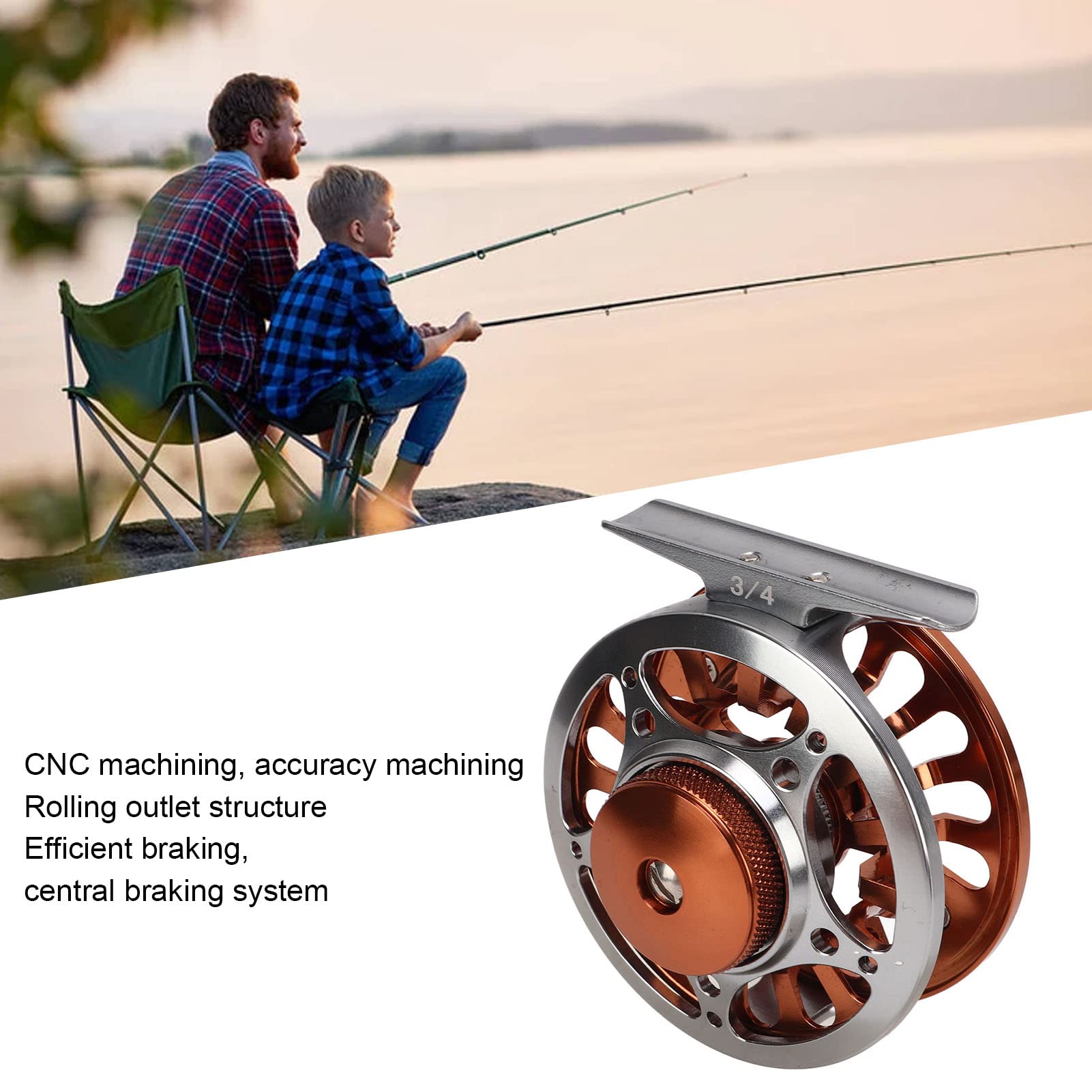 Amazon.com : Fly Fishing Reel, 3/4 Weight CNC Machined Aluminum Alloy Body Fly  Reel, 1:1 Gear Ratio 3 Bearings Sealed Fishing Reel with Momentary Braking  Function for Freshwater Saltwater : Sports & Outdoors