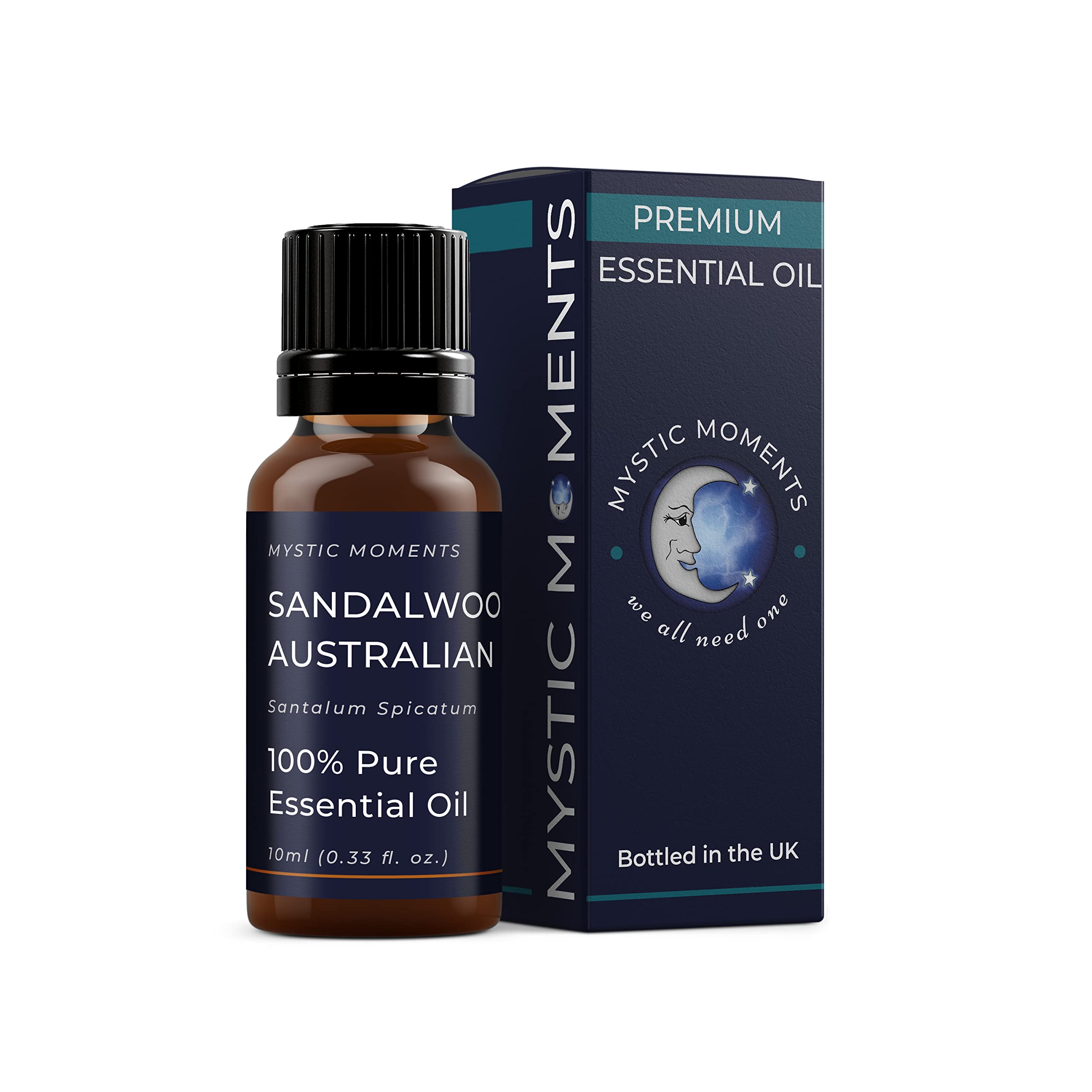 Mystic Moments | Huile essentielle de Bois de santal australien | 10ml | Santalum album apporte aux diffuseurs, aux mélanges d'huiles et aux formulations parfumées un arôme doux, boisé et crémeux.