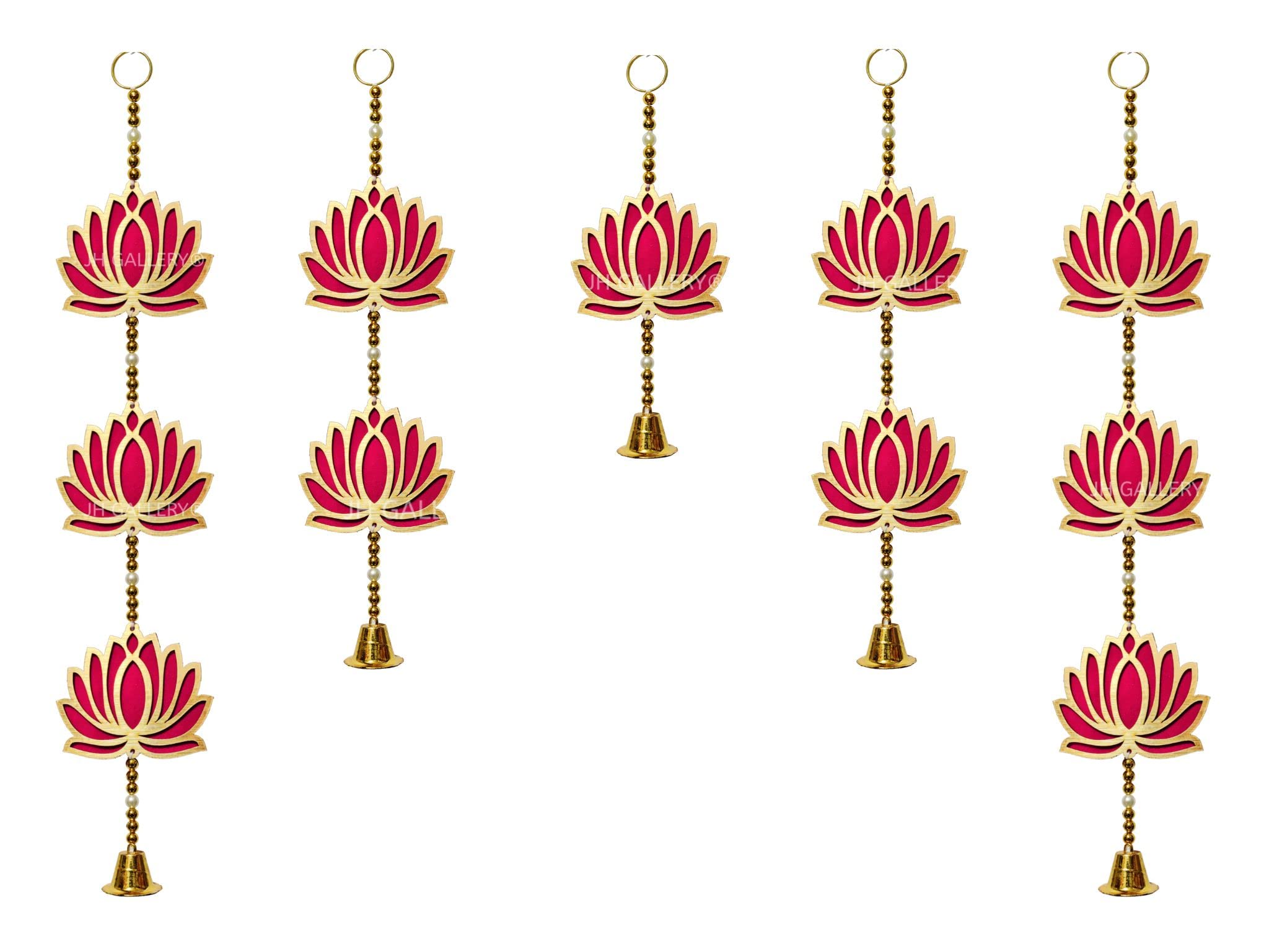 JH Gallery Lotus Hangings for Decoration, Floral Wall Hangings Backdrop for Temple Decor, Ganpati Decoration Items for Home, Pooja Decoration Items, Pooja Decoration Items Background (Set of 5) - Image 5 thumbnail