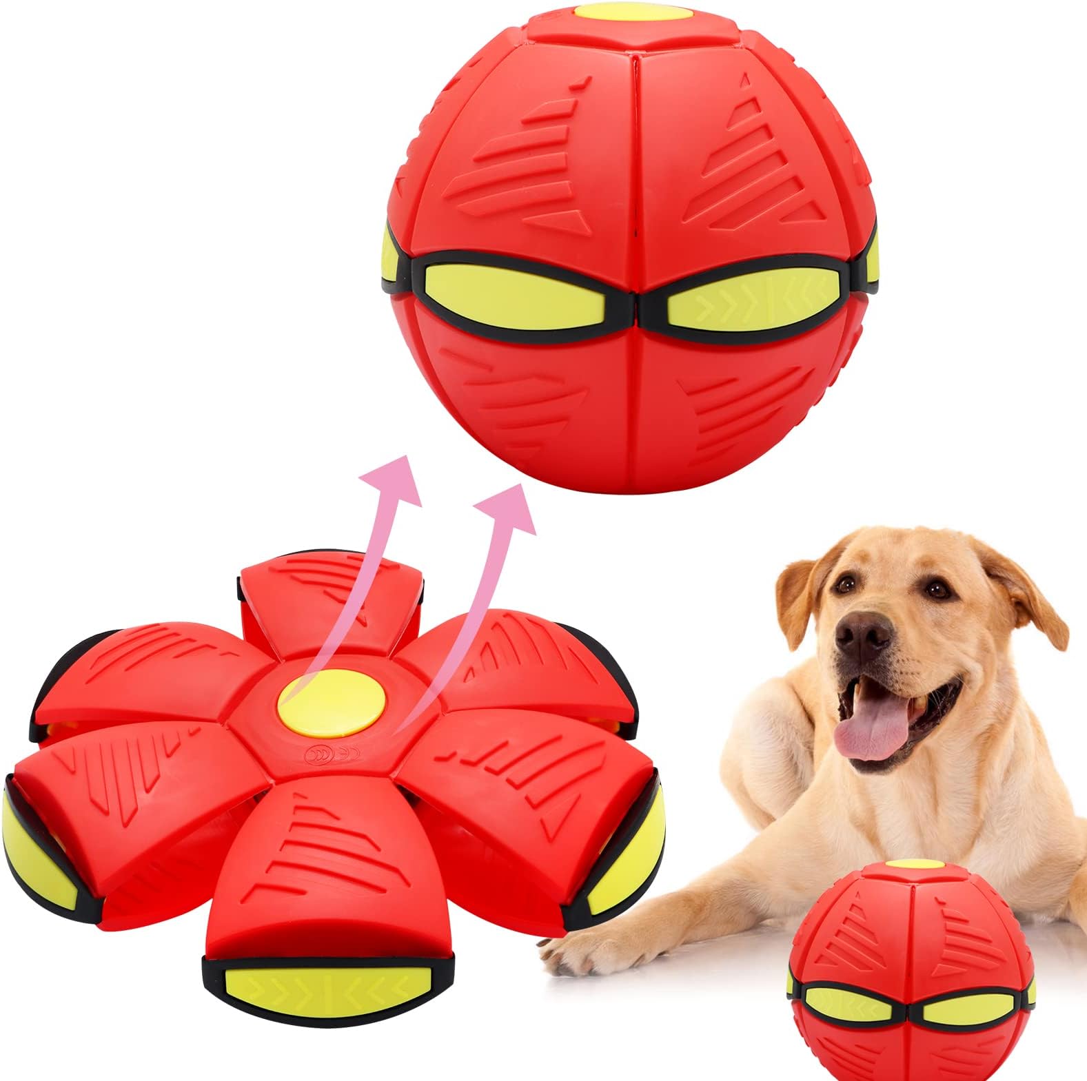 ICEBLUEOR Pet Toy Flying Saucer, Doggy Disc, Magic Dog Frisbee, Interactive Flying Ball for Dogs, Outdoor Sports Dog Training