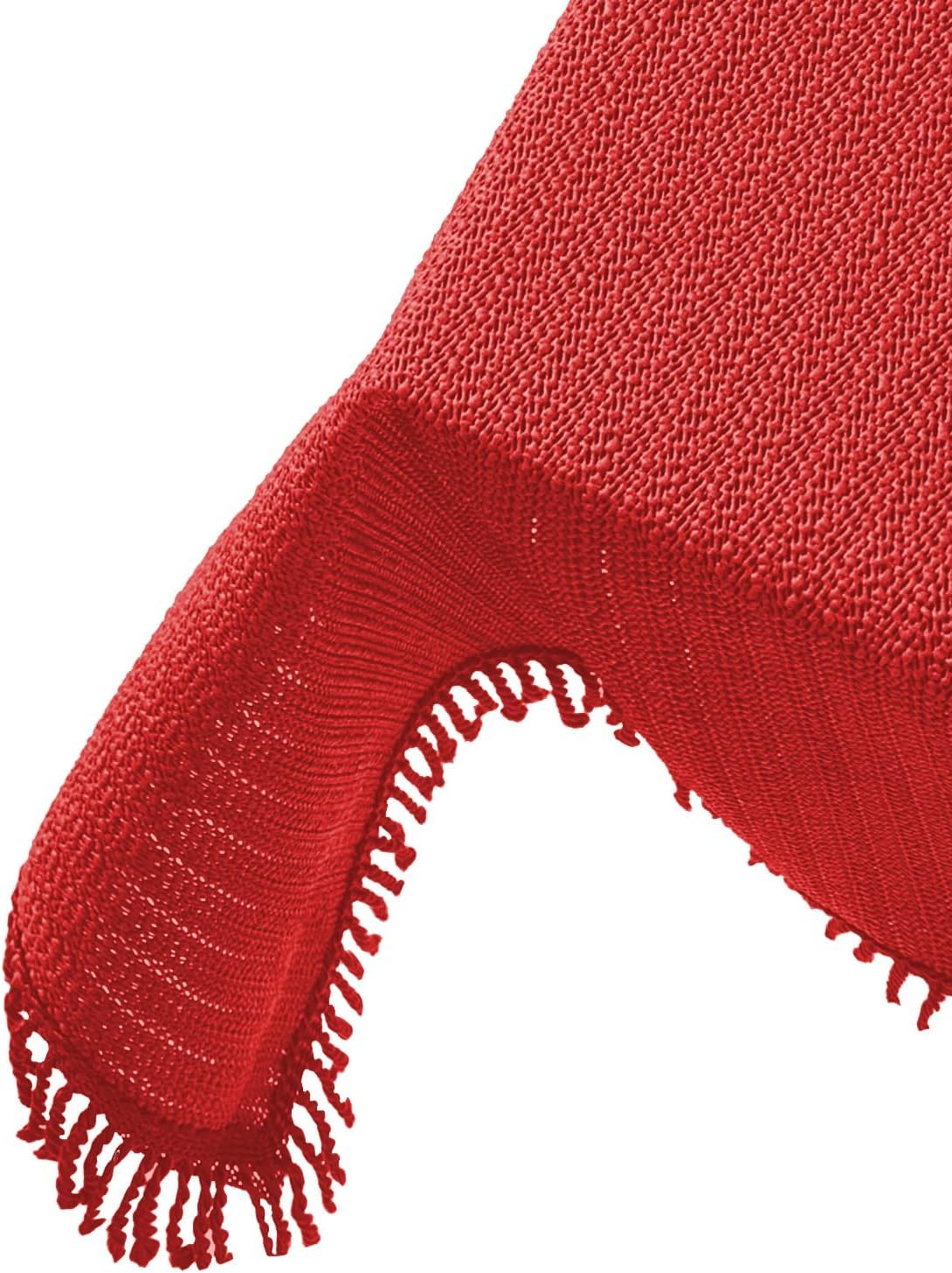 Brandsseller Tovaglia da giardino 110x140 cm Tela con frange Biancheria da tavola esterno rettangolare schiumata per giardino, terrazza, balcone resistente alle intemperie antiscivolo - Rosso