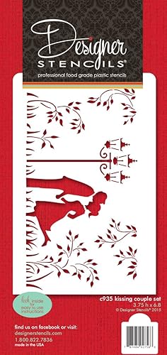 Plantillas para tartas de silueta de pareja de Kissing por Designer Stencils