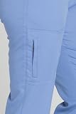 BARCO Grey's Anatomy Uniformes - Pantalón de uniforme Mia para mujer, cintura elástica en la parte posterior, pantalón de uniforme con pierna moldeada de talle medio para mujer, Azul Ceil, L, pequeño