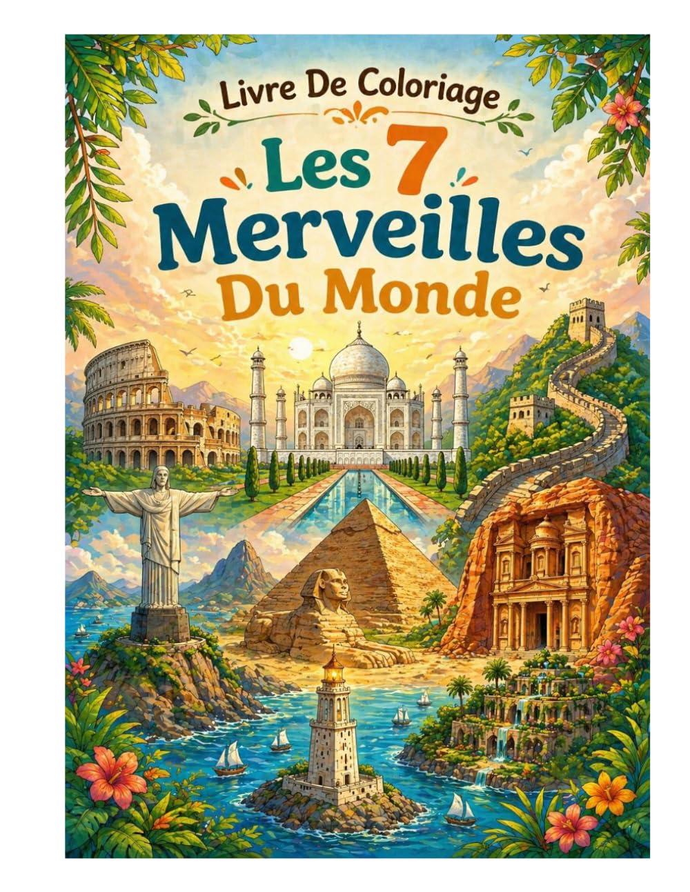 Livre De Coloriage: Les 7 Merveilles Du Monde
