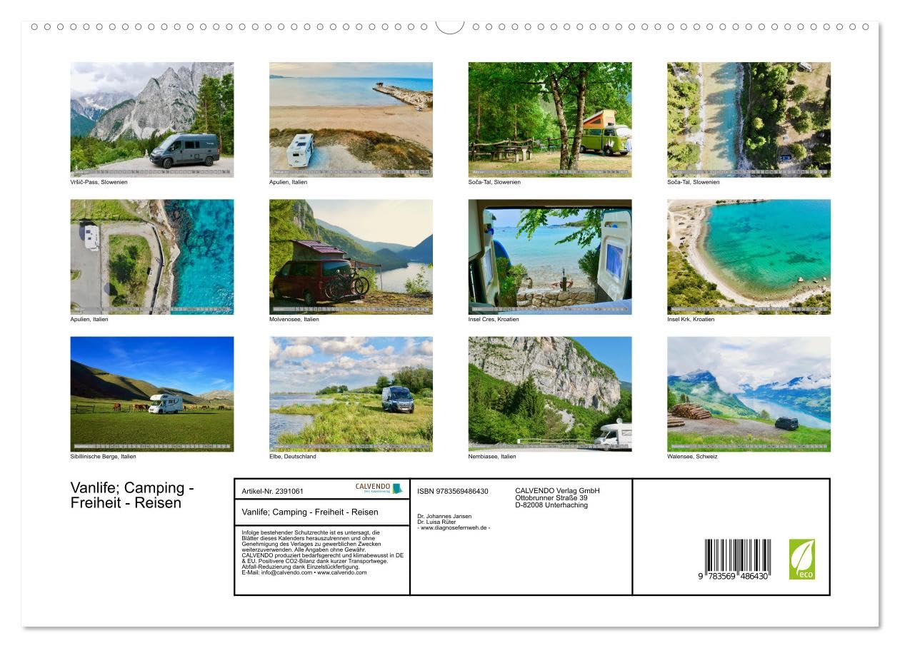 CALVENDO - Vanlife; Camping - Freiheit - Reisen (hochwertiger Premium Wandkalender 2027 DIN A2 quer), Kunstdruck in Hochglanz: Wohnmobil, Bulli oder Kastenwagen: das "Vanlife-Gefühl" macht süchtig.