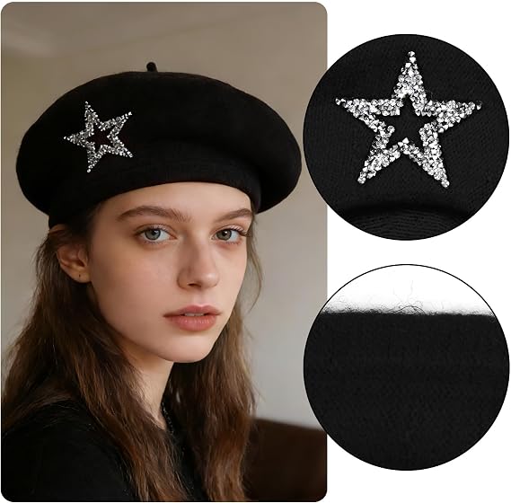 choyaxo Solid Beret Hats Barrette Hat for Women
