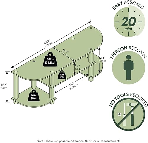 Miniatura 2 de Furinno Turn-S-Tube - Amplio centro de entretenimiento para televisión, color nogal oscuro Marrón oscuro,Ámbar Pino/Negro,Negro/Gris,Espresso /