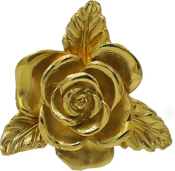 Brass Vintage Brass Rose Shaped Cabinet Knobs - Set of 2, 46mm Diameter -Gold Drawer Knobs for Kitchen Cabinet Dresser Gold-Rose