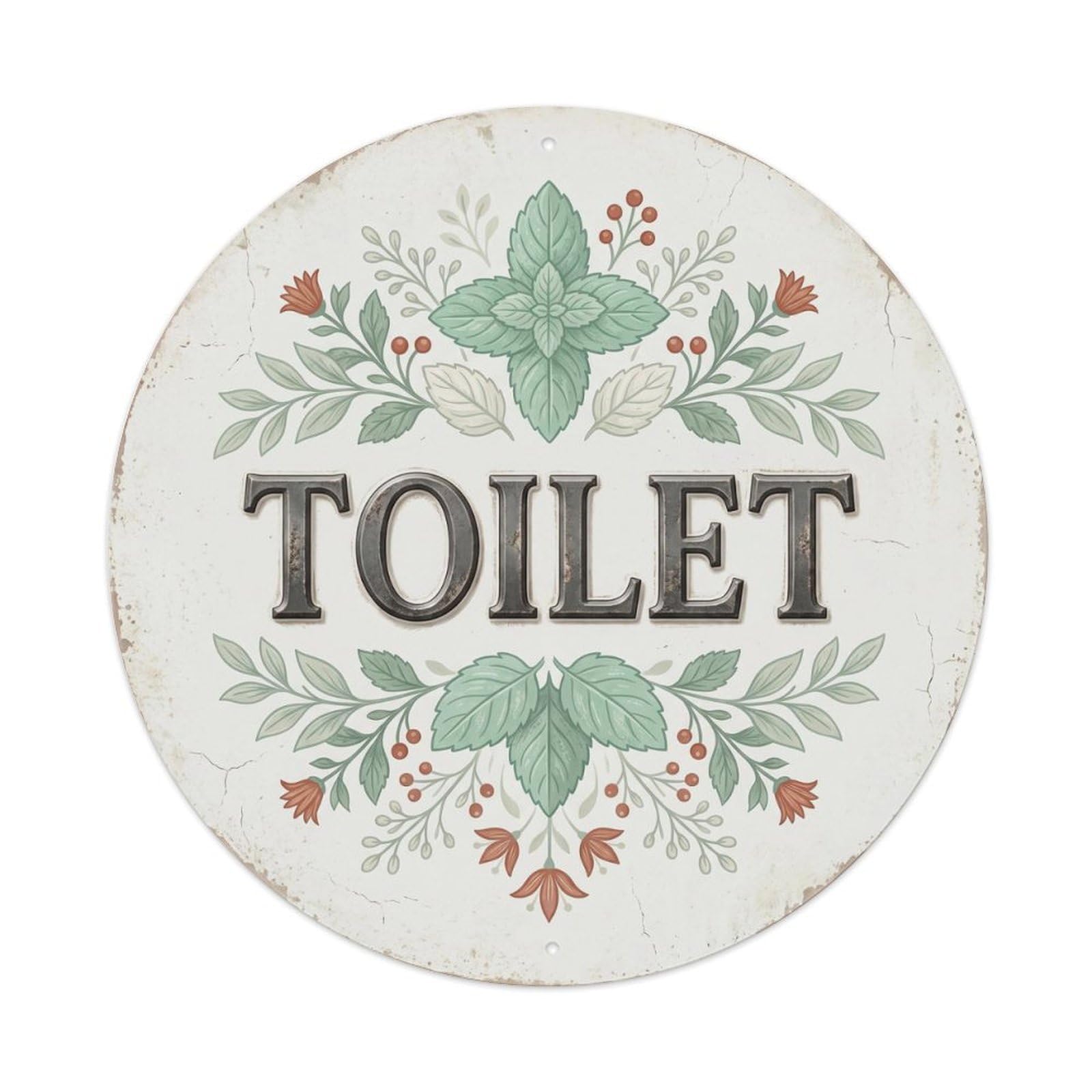 Okahys 8X8inch(20X20cm) Toilet(Wc) Signage Mint Vintage Metal Tin Sign