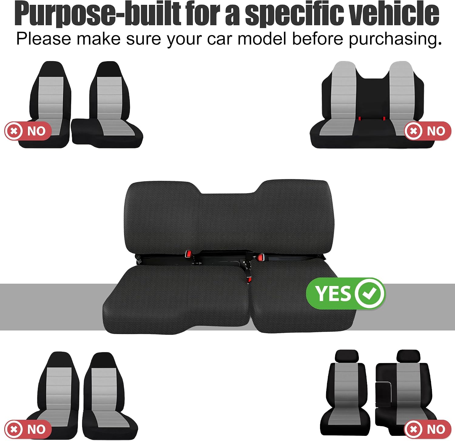 Oxford Fabric UTV Front Seat Covers for Polaris Ranger 1000 2020-2025 & Ranger XP 1000 2017-2021, 60/40 Split Bottom Seat Design, Easy to Install and Clean- Black