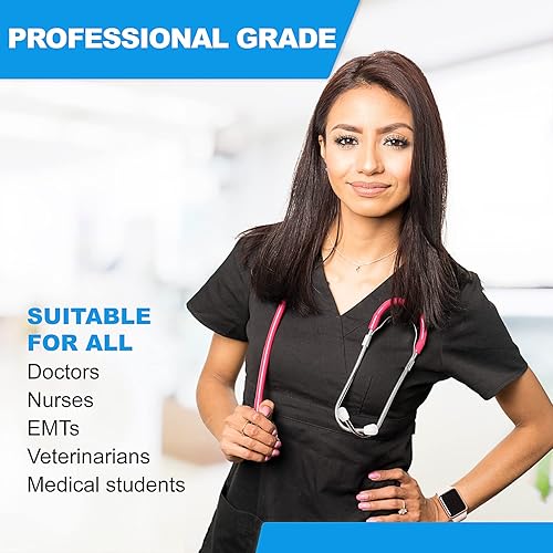 Miniatura 4 de Primacare DS-9290-PK - Estetoscopio para adultos de 22 pulgadas para instrumentos de diagnóstico y detección, estetoscopio flexible de doble cabeza