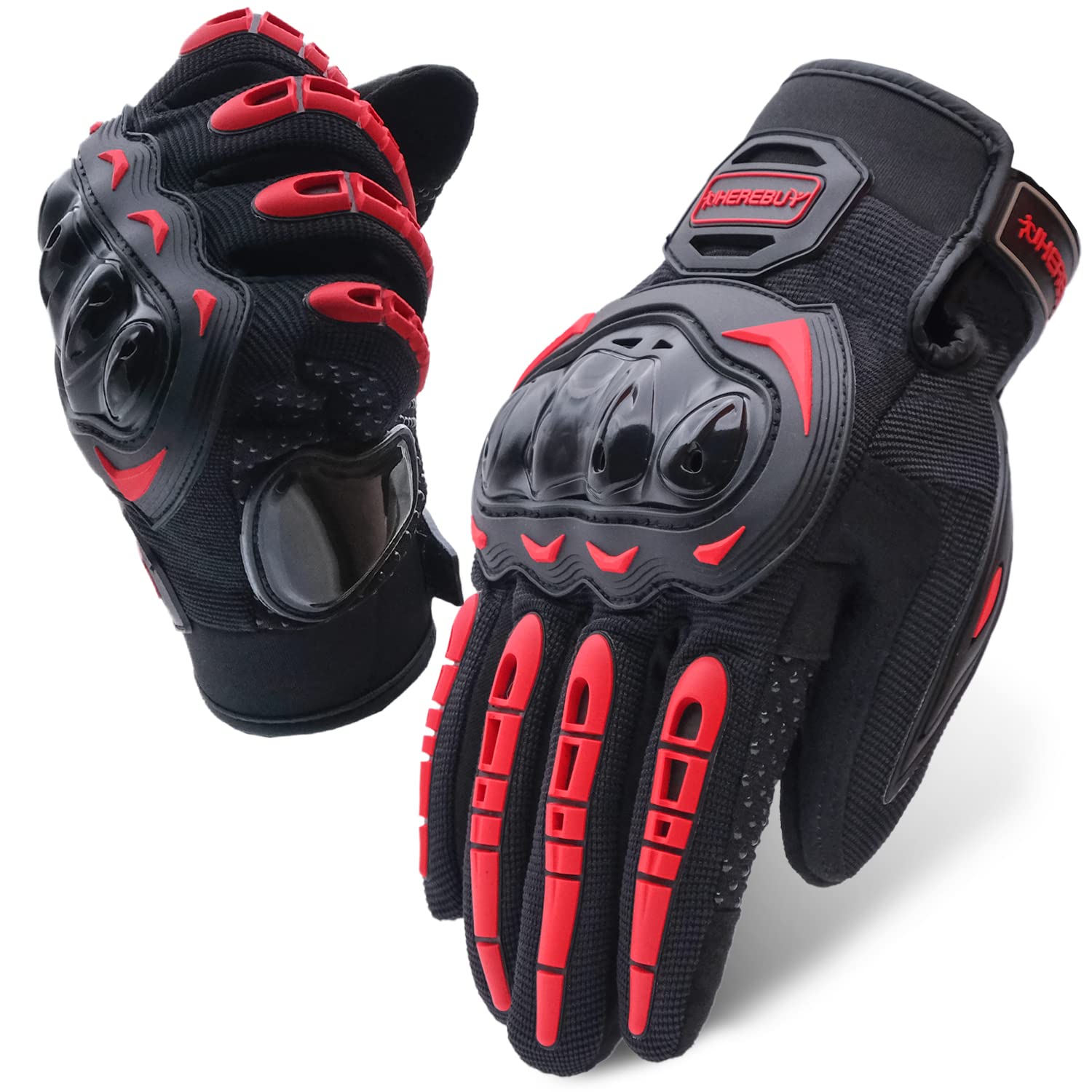 UHEREBUY Motorcycle Gloves Touch Screen Full Finger Riding Gloves Knuckle Protection for Men and Women for Dirt Riding, Road Racing, Cycling, Climbing Work Outdoor Sports