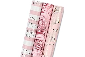 Premium Pink and Silver Christmas Wrapping Paper