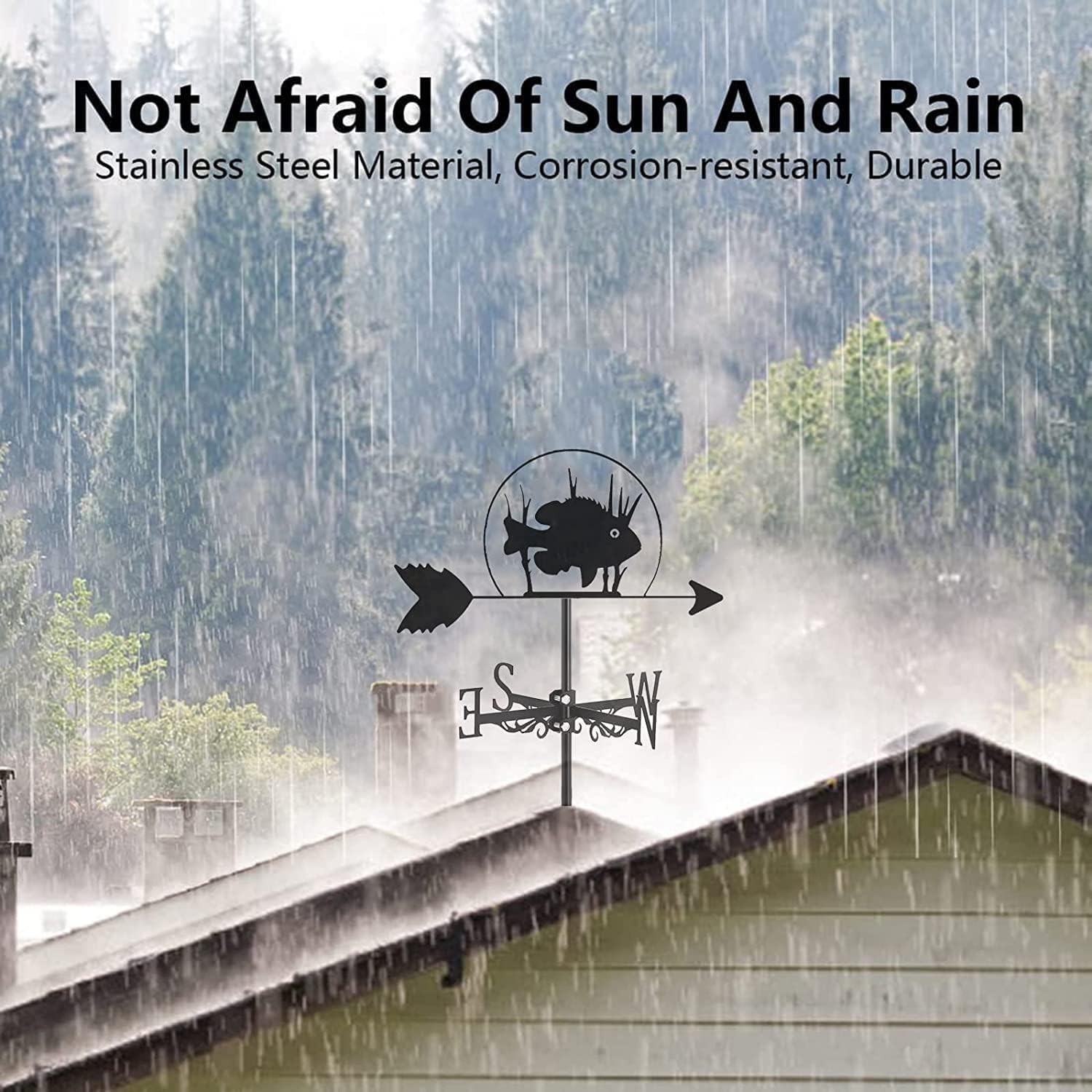 ウェザーベーン クリエイティブ ウェザーベーン 海洋生物 装飾 風向ベーン ステンレススチール 丈夫 ウェザーベーン アウトドア フ