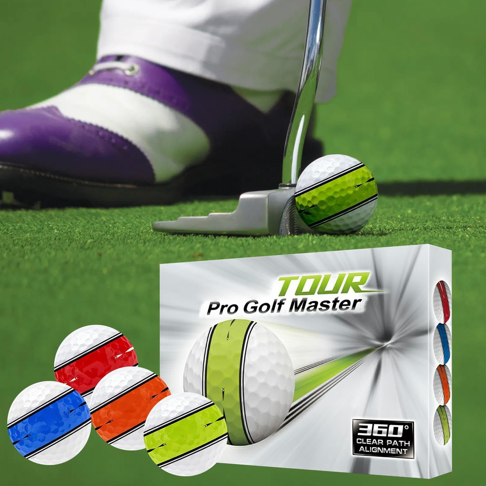 Golf-Übungsball – Airflow-Trainingsset, hohles Kunststoff-Design, Indoor-Putting-Green-Hinterhof-Swing-Bohrer-Set | Outdoor-Fähigkeitsverbesserung, Sport-Übungspaket, Freizeit-Spielset, tragbar