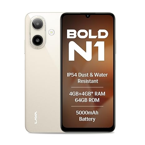Lava Bold N1 (Sparkling Ivory, 4 GB RAM, 64 GB Storage)| 6.75
