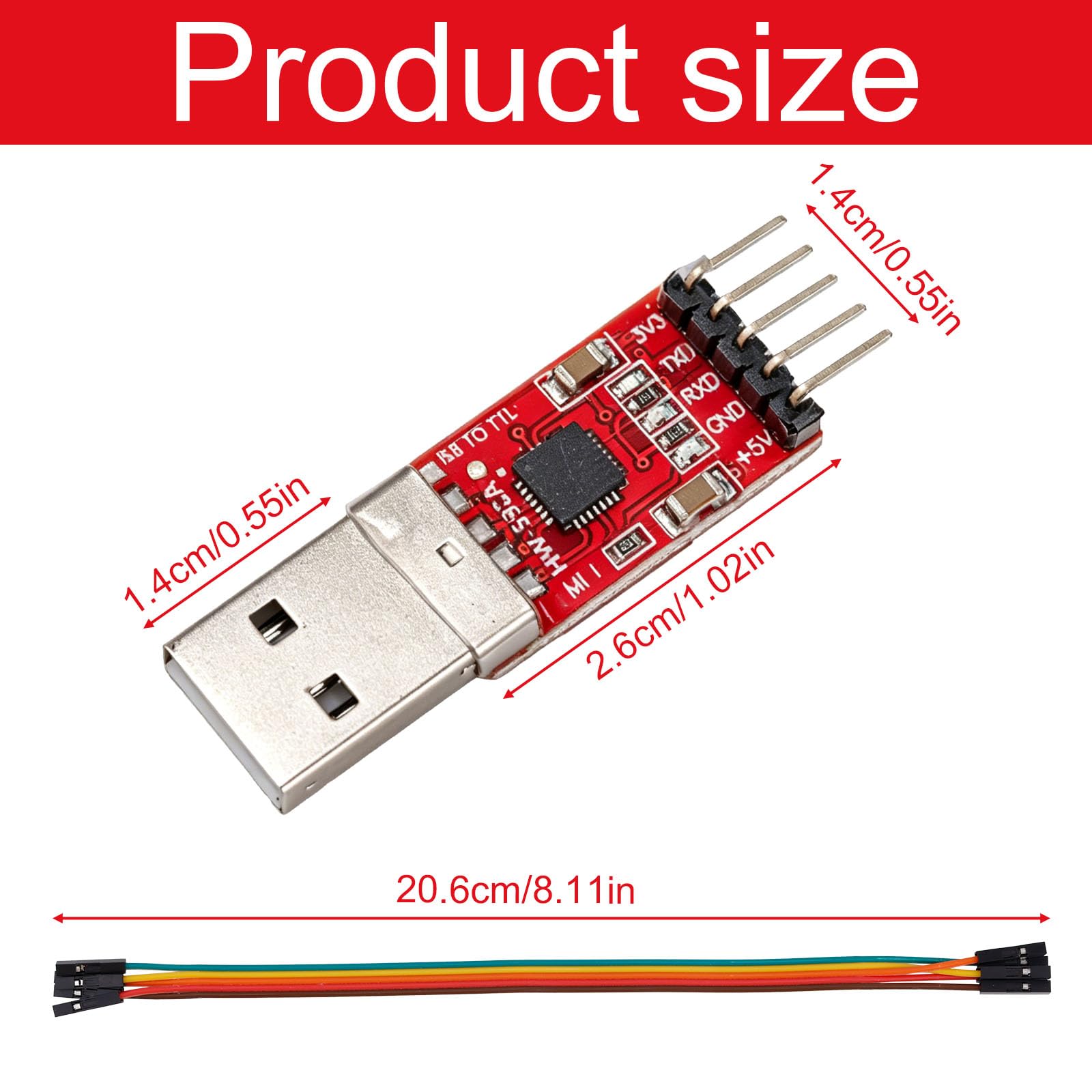3pz Moduli Adattatori Seriali da USB a TTL, Convertitore USB 2.0 UART con Uscita 3.3V/5V STC Scheda di Download Compatibile con Cavi Jumper per Progetti Fai Da Te Arduino ESP8266 STM32