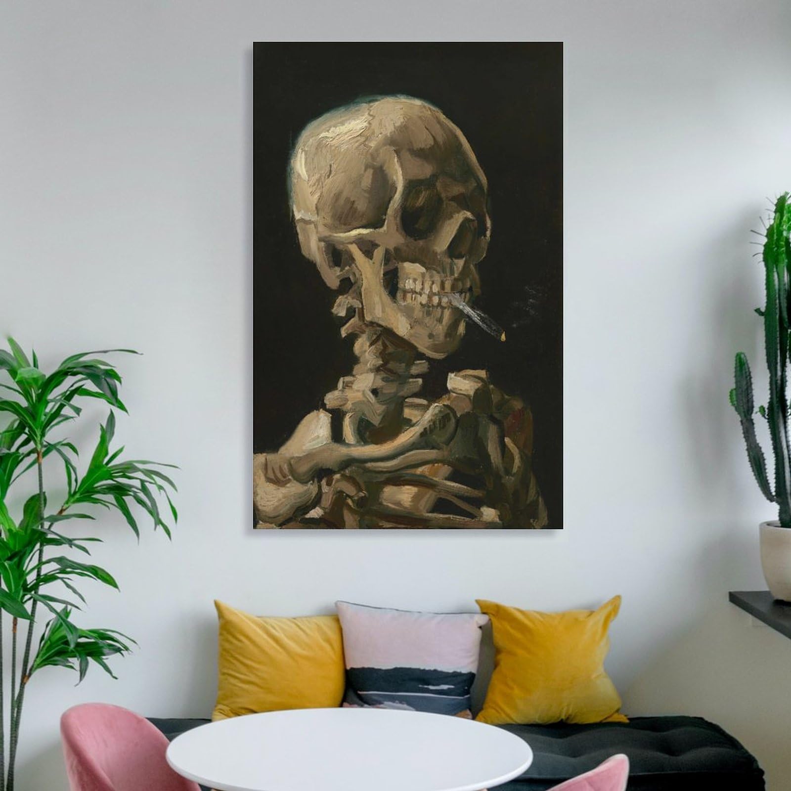 Amazon.co.jp: ゴッホ （火の付いたタバコをくわえた骸骨） ガイコツ