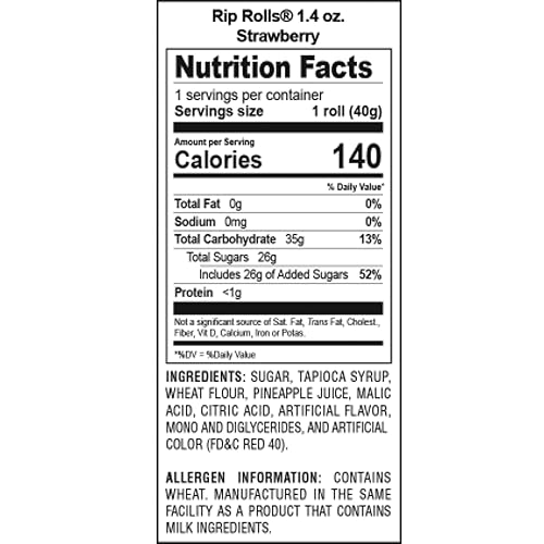 Miniatura 2 de Rip Rolls - Caramelos de fresa recubiertos de azúcar, con sabor a fruta surtido, sin grasa, cinturones agrios de regaliz rojo, recuerdos de fiesta
