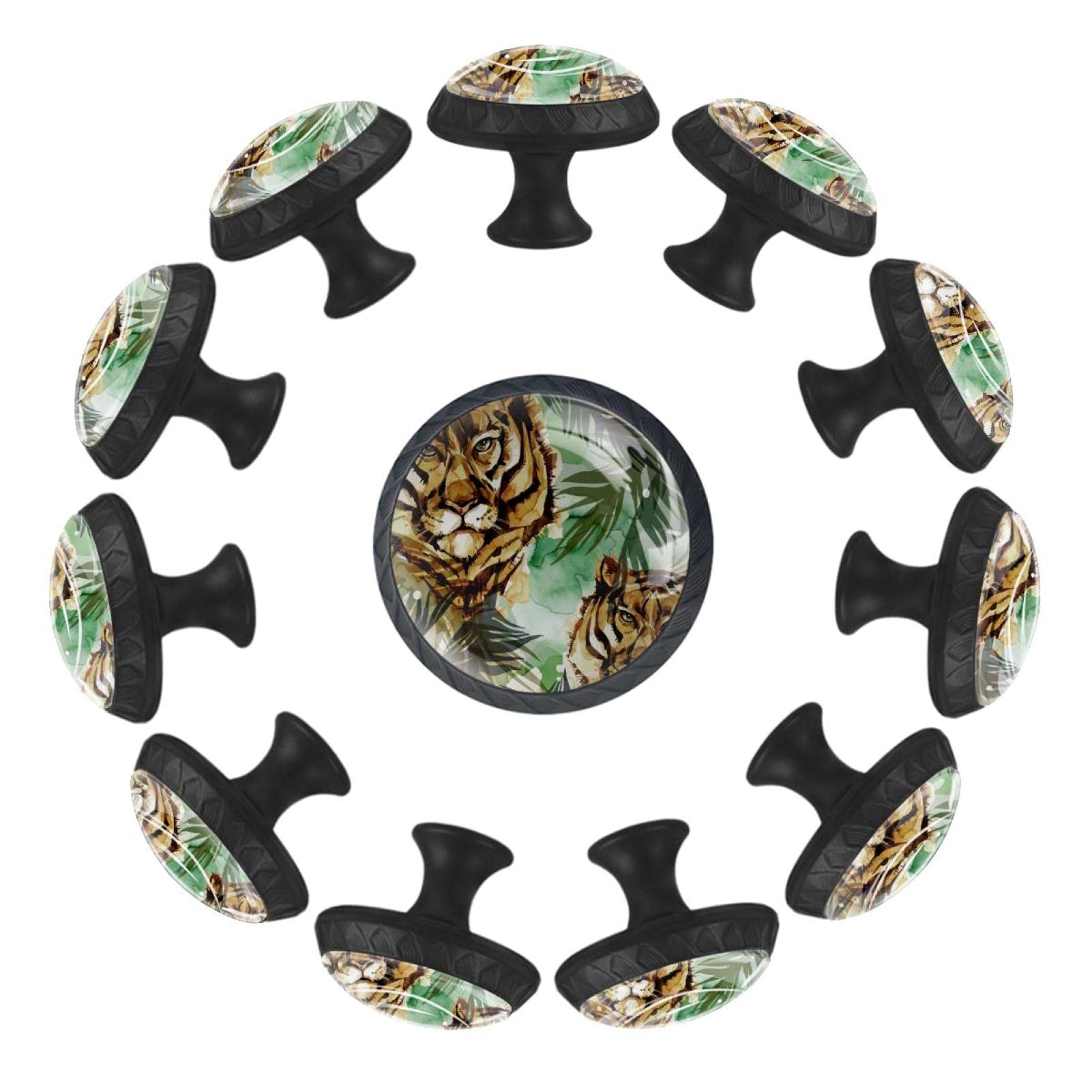 Boutons de tiroir ronds Tiger Tropical 35 mm aux finitions soignées | Lot de 12