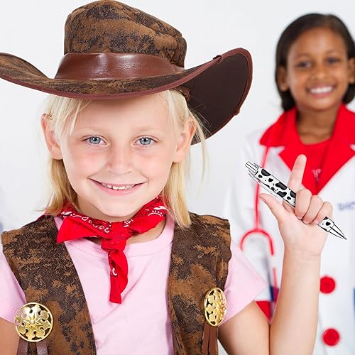 Miniatura 4 de Colarr 24 bolígrafos con temática occidental con impresión a granel, regalos de fiesta de vaquero occidental, bolígrafos de gel retráctiles negros,