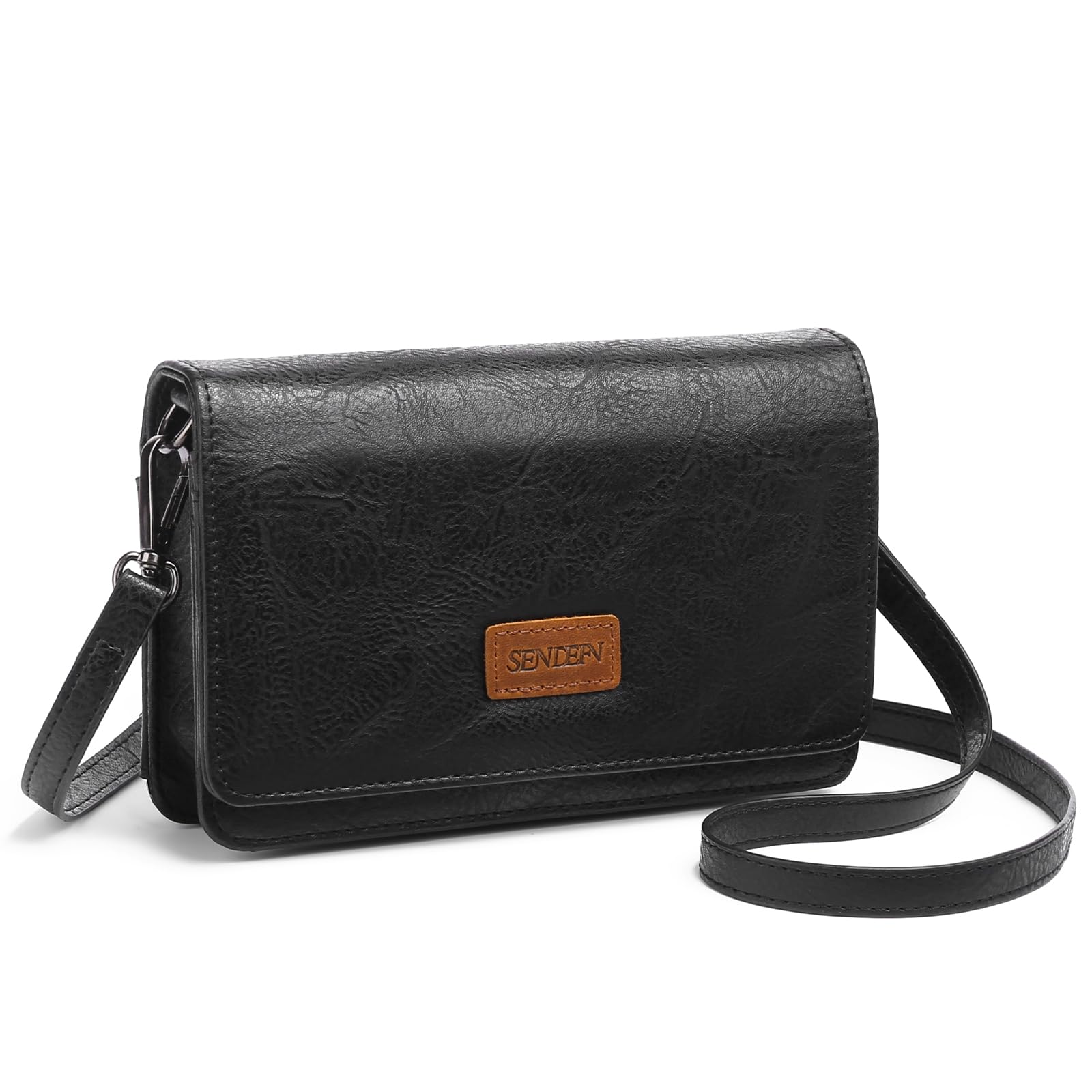 SENDEFN Small Crossbody Bags for Women Leather Cell Phone Purse Wallet with ID window and Card Slots