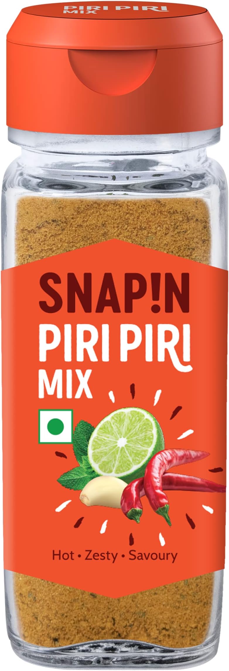 Snapin Piri Piri Mix | 50g Glass Bottle |Peri Peri Seasoning
