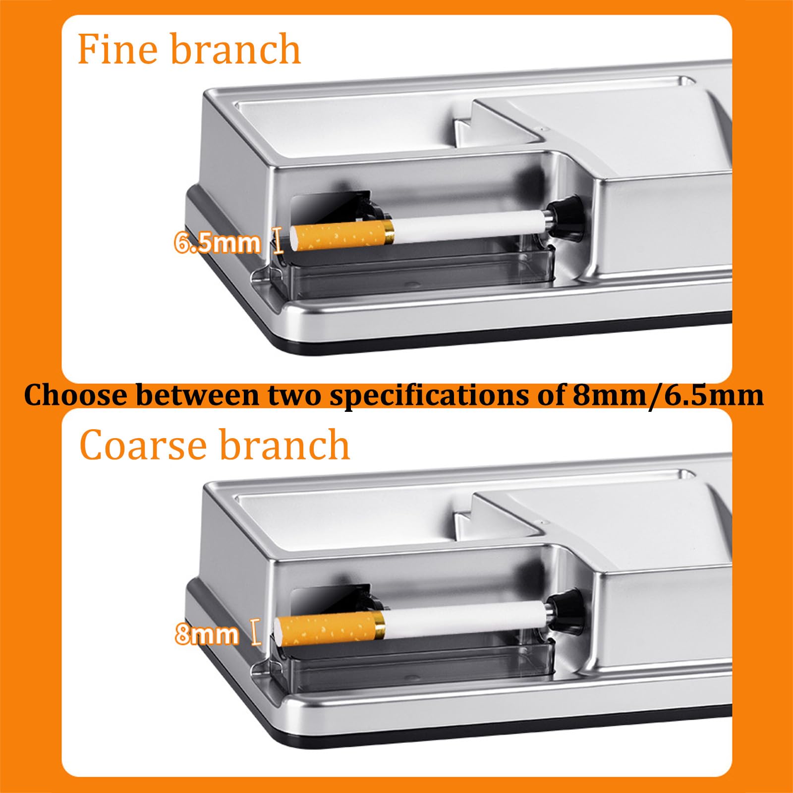 8 mm/6.5 mm Automatico Della Sigaretta Del Rullo Del Tabacco Delle Macchine di Riempimento Della,Macchinetta Elettrica Automatica per Sigarette,Schermo Illuminato a LED, Adatto per Fumat(Color:Bianco)