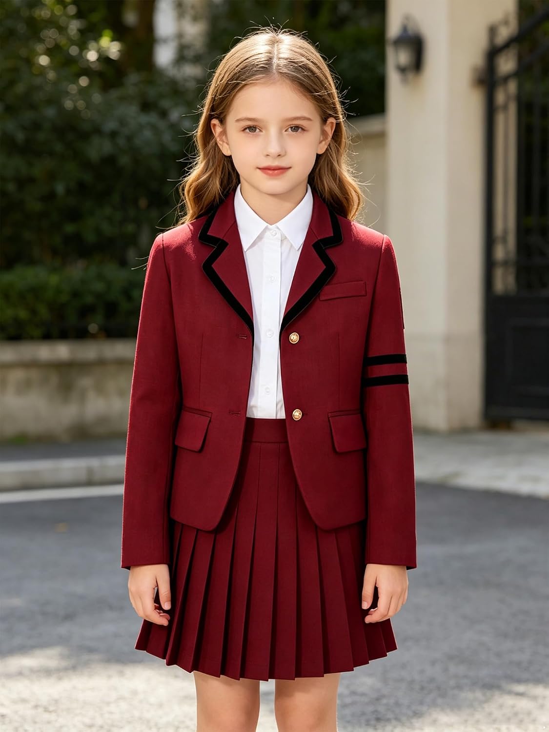 Kids School Uniform Blazer Learning Environment Dress