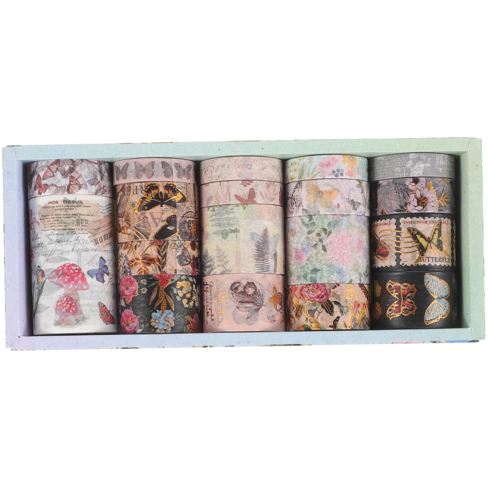 Gadpiparty 5 Sätze Klebestreifen Papier Klebeband Scrapbooking Sammelalbum Dekorativ Blumenklebeband Blumenband Band Mit Blumenmuster Diy -handwerkband Aufkleber 17 Rollen * 5