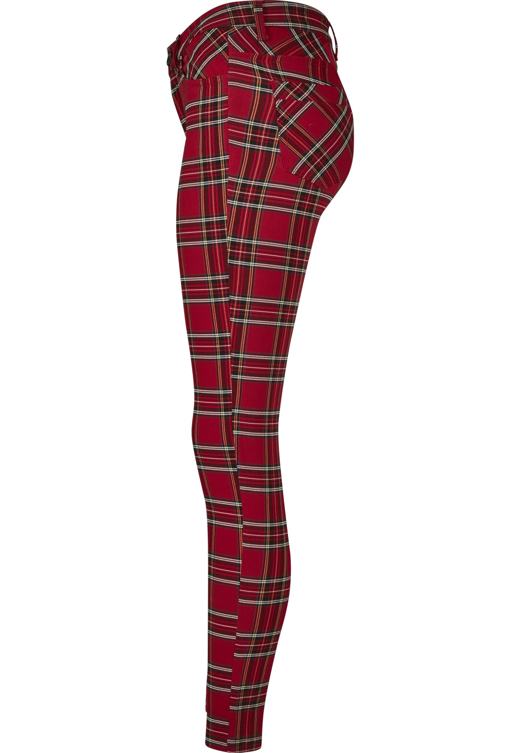 Urban Classics Damen Ladies Skinny Tartan Pants
