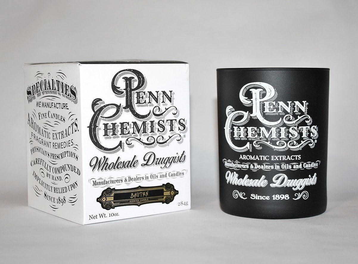 Penn Chemists Bhutan Classic Candle, 4" x 3 1/4", Black