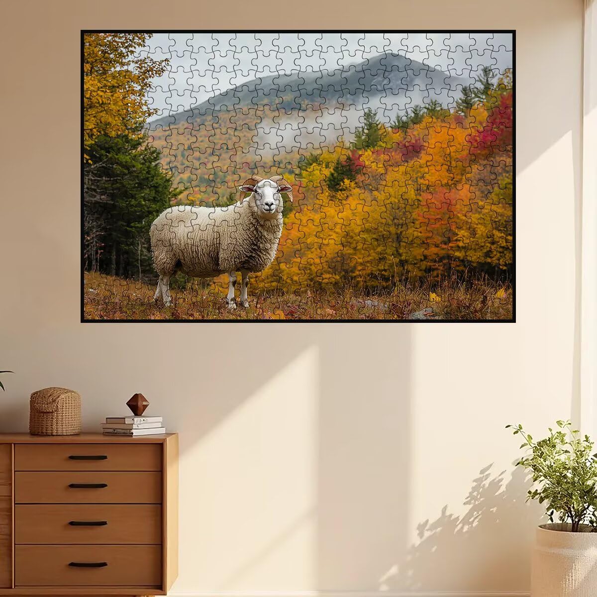 Puzzle dla dorosłych 5000 jesiennych puzzli 5000 sztuk dla dorosłych, puzzle owce, wymagająca gra edukacyjna, niemożliwe drewniane puzzle do dekoracji wnętrz, wyjątkowe prezenty dla kobiet, prezenty
