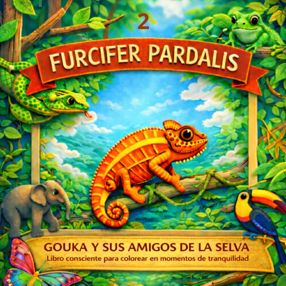 Gouka y sus amigos de la selva.: Libro consciente para colorear en momentos de tranquilidad. (FURCIFER PARDALIS. LA INTRÉPIDA VIDA DE GOUKA Y SUS AMIGOS DE LA SELVA)