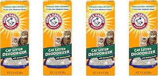 ARM & Hammer Cat Litter Deodorizer Super Size 30 oz Pack of 4 - Baking Soda Odor Destroyer for Fresh Litter Boxes