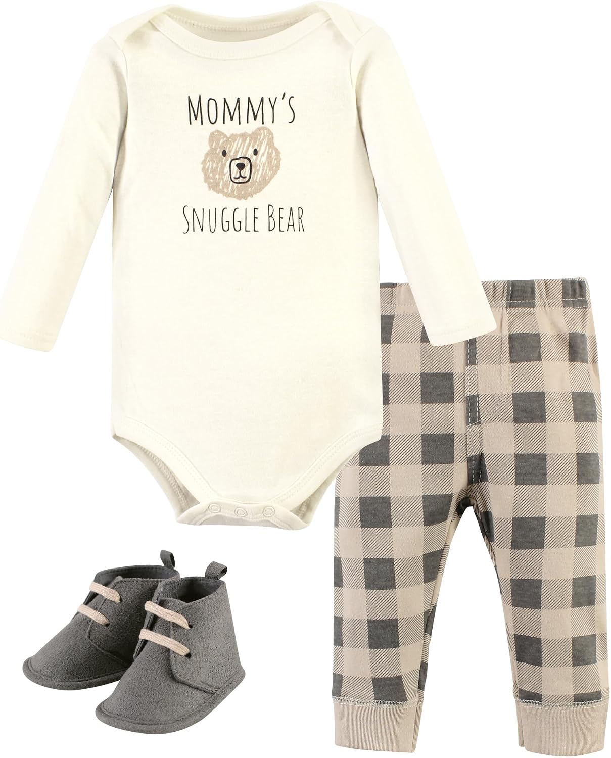 Hudson Baby Unisex Baby Cotton Bodysuit, Pant and Shoe Set