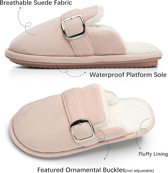 Pantuflas GOEWY Mujer Suave Forro Falso Piel Antideslizantes miniatura 4