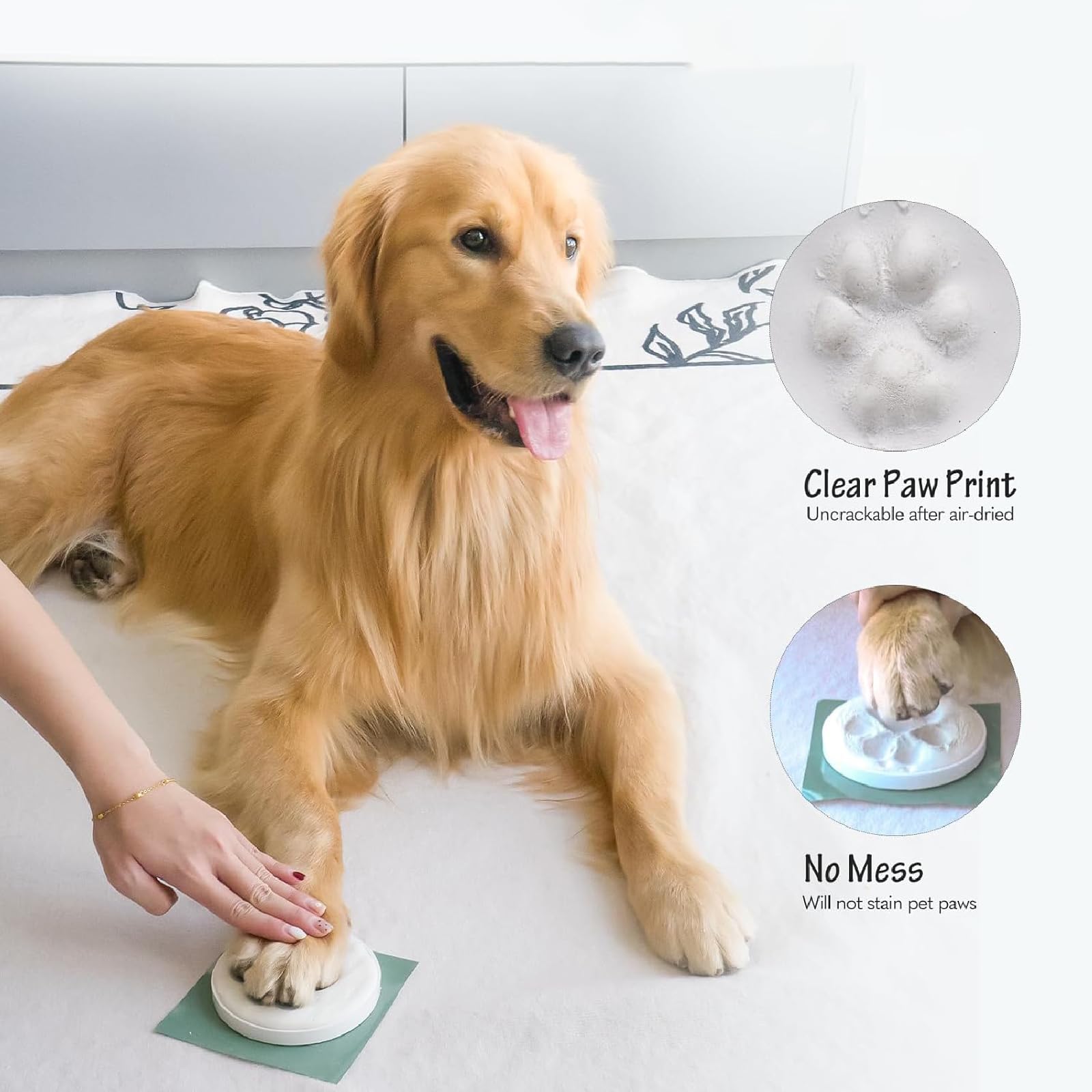 AMBEERT Dog Paw Print Kit, Clay Baby Hand & Footprint Impression Kit, Paw Print Kit for Dogs Cat Paw Print Kit - Image 4