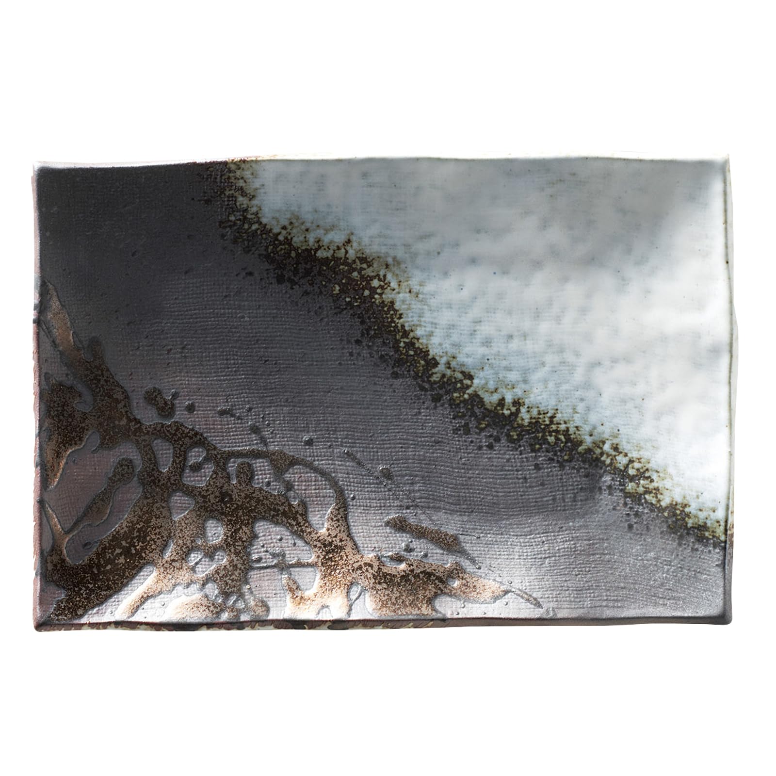 Banko Ware Long Plate with Gold Rim