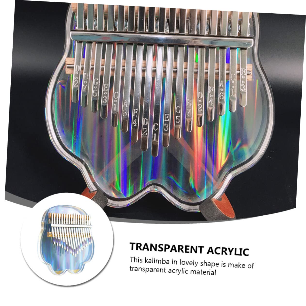 1set Mini Kalimba Portatile Tasti Acrilico Trasparente Strumento Musicale Per Iniziare Creativo Per Amici e Famiglia Per Performance e Registrazioni