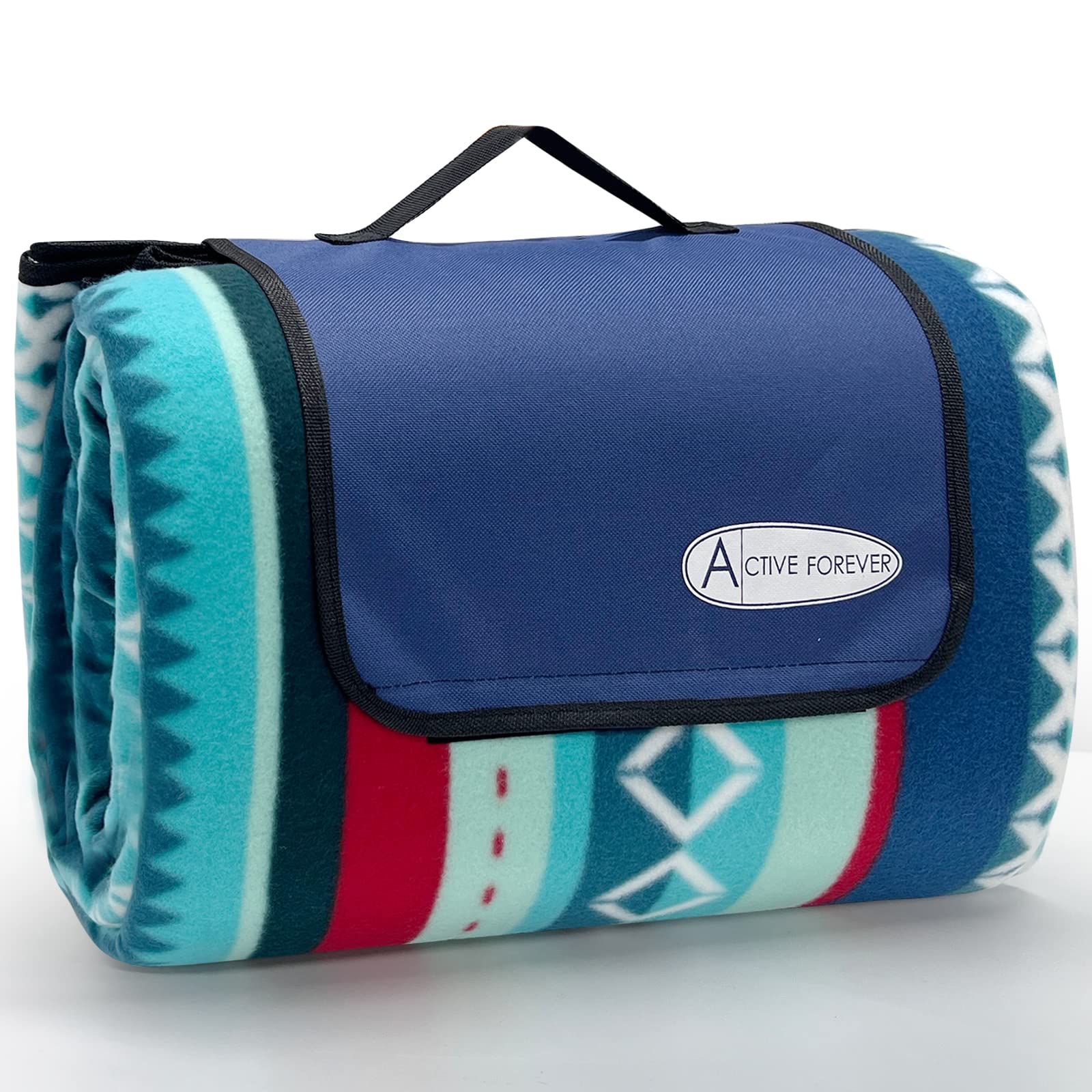 ACTIVE FOREVER Picnic Blanket Portable, 200x200cm Large Outdoor Rug with Waterproof Backing, Picnic Mat with Carrying Handle, Suitable for Camping, Travel, Park, Beach, Garden, Family Gathering โ image 1